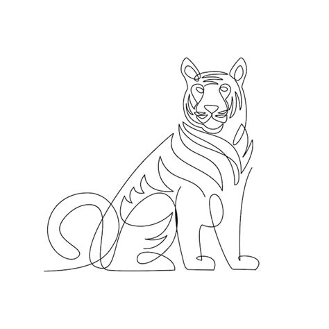 Premium Vector Tiger Continuous One Line Drawing Vector Design