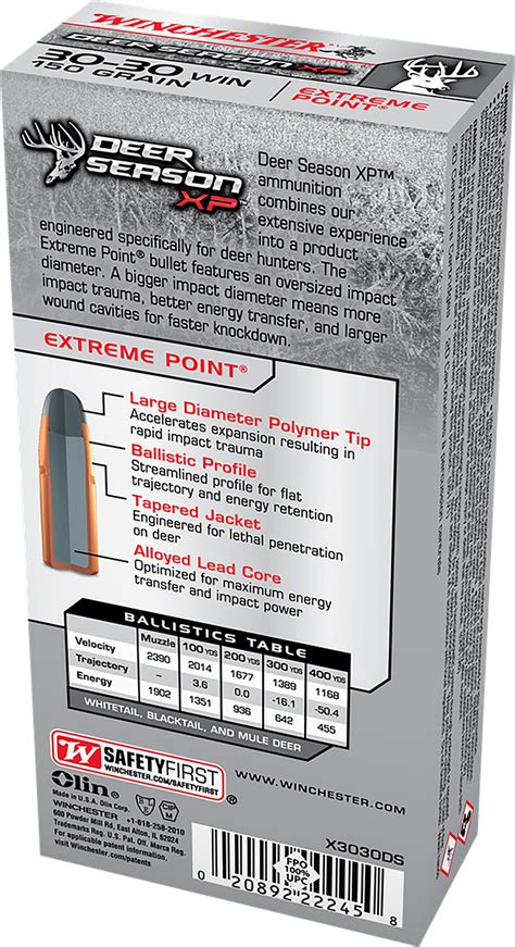 Winchester Ammo X3030ds Deer Season Xp 30 30 Win 150 Gr Extreme Point