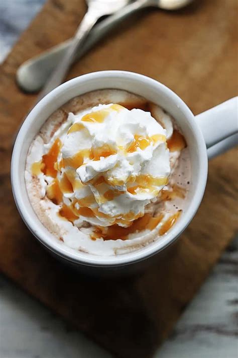 Slow Cooker Salted Caramel Hot Chocolate Creme De La Crumb