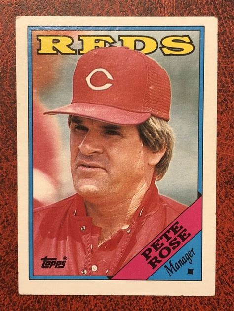 1988 Topps Pete Rose Cincinnati Reds 475 Baseball Card Ebay Pete