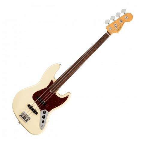 Fender American Pro Ii Jazz Bass Fretless Rw Olympic White At Gear4music