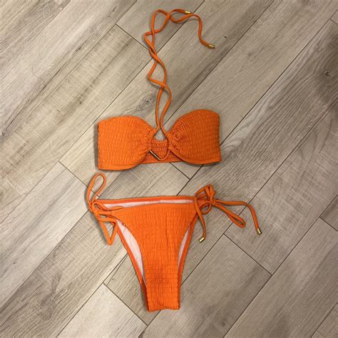 Shein Orange Bikini NEVER WORN No Tags Size Depop