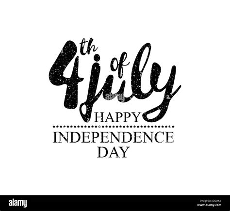 Fourth Of July Hand Draw Lettering Stock Vector Image Art Alamy