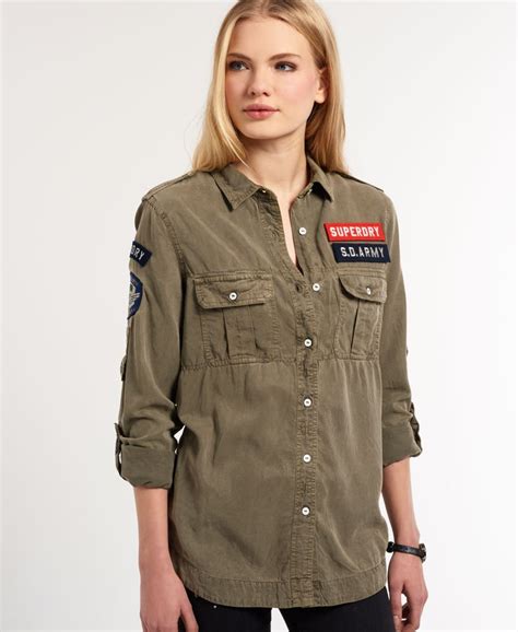 Womens Delta Military Shirt In Army Green Superdry Us