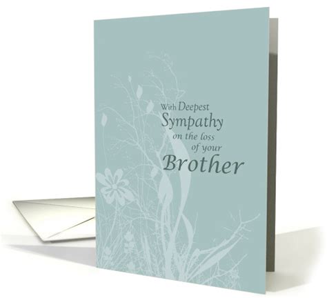 Sympathy Loss of BROTHER with Wildflowers and Leaves, Condolences card