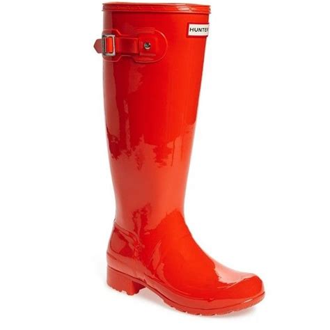 Hunter Original Tour Gloss Packable Rain Boot 1 Heel Rain Boots Red Rain Boots Boots