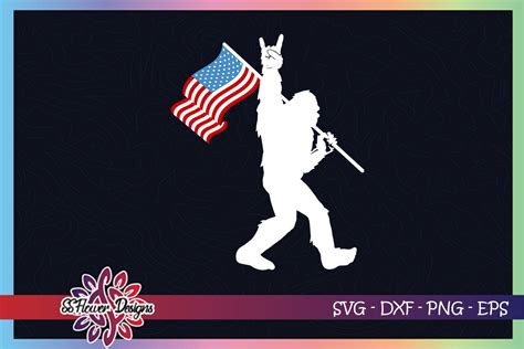 Bigfoot American Flag Svg