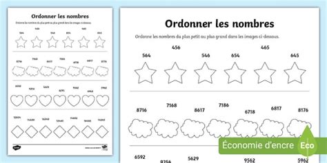 Ordonner Les Nombres Du Plus Petit Au Plus Grand Twinkl