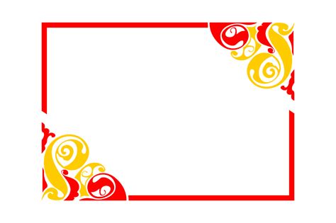 Red and yellow Ornament Border Design 13078548 PNG