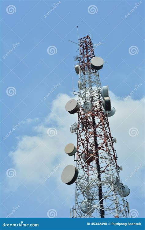 Radio Antenna Satellite and Large. Stock Photo - Image of affiliation ...