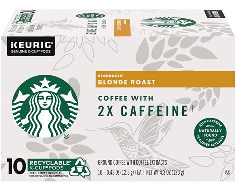 Starbucks Cápsulas K Cup de café con cafeína que se encuentran