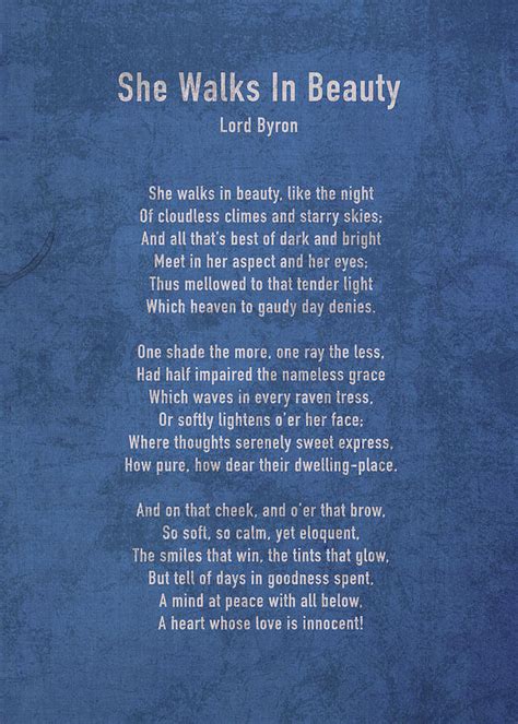 Lord Byron She Walks In Beauty