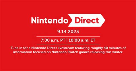 Nintendo Direct September 2023 edition - watch the presentation here ...