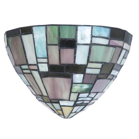 LumiLamp Wandlamp Tiffany 30 16 18 Cm Bruin Beige Glas Driehoek