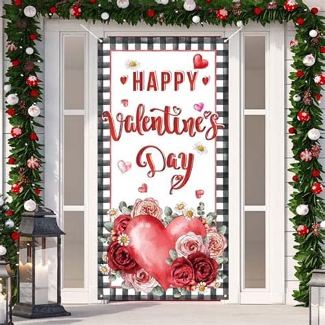 Amazon Watercolor Eucalyptus Heart Happy Valentines Day Door