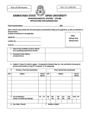 Fillable Online Ksou Exam Form Doc Fax Email Print Pdffiller