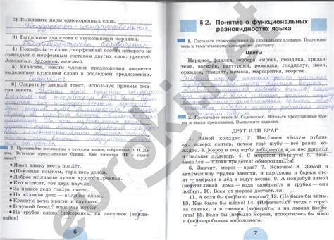 ГДЗ Номер стр. 6-7 Русский 6 класс Рыбченкова Рабочая тетрадь