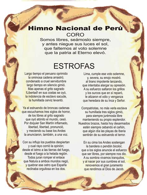 Símbolos patrios del Perú para imprimir