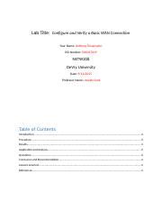 Atessensohn NETW208 Lab W2 Lab Title Configure And Verify A Basic