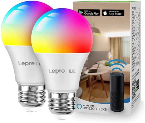 LampUX Smart WiFi A19 E26 Light Bulbs Pack Of 2 Units LE