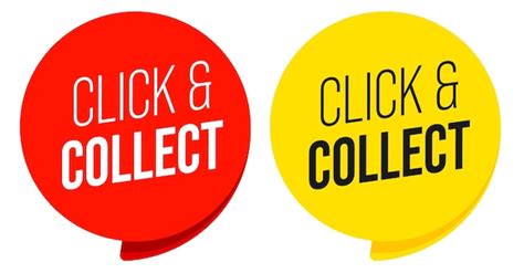 Premium Vector Click And Collect Promo Text On Speech Bubble Set