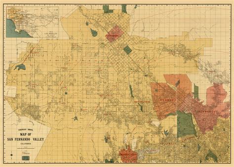 Map of San Fernando Valley, California - Art Source International