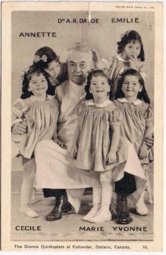 Ontario Postcard Callander The Dionne Quintuplets And Dr Dafoe