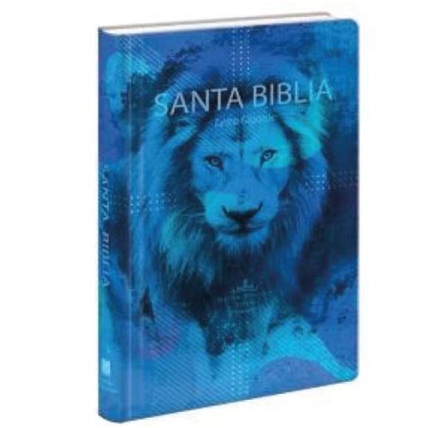 Biblia Reina Valera 1960 LETRA GRANDE Flex Leon Azul Librería Kyrios