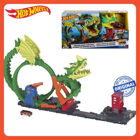 Original Hot Wheels City Dragon Drive Firefight Playset HDP03 Year 2022 Hot Wheels Track