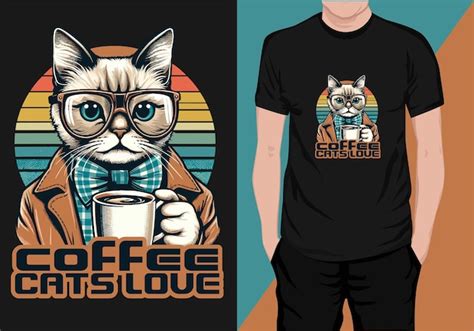 Premium Vector Vintage Retro Cat Coffee Tshirt Design Coffee Tshirt