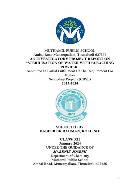 Sterilization Of Water Using Bleaching Powder Pdf Water Purification Titration