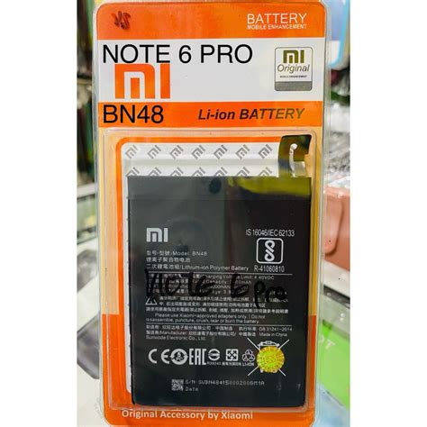 Jual BATERAI XIAOMI REDMI NOTE 6 PRO BN48 BATTERY ORIGINAL 100