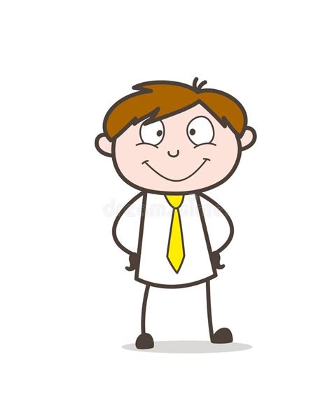 Very Happy School Boy Cartoon Character Vector Illustration Stock