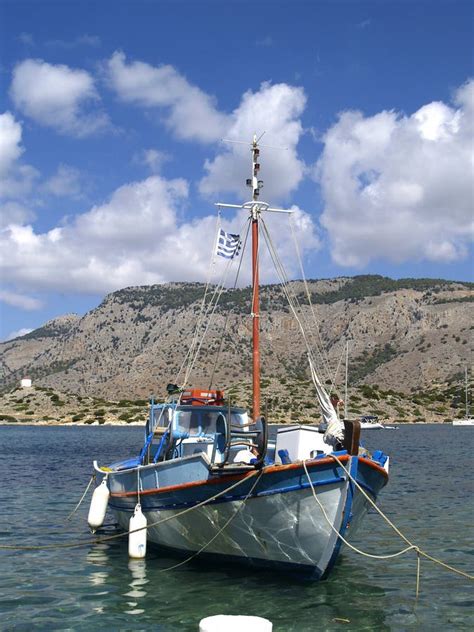 Traditional Greek Fishing Boat Stock Photo - Image of transportation ...