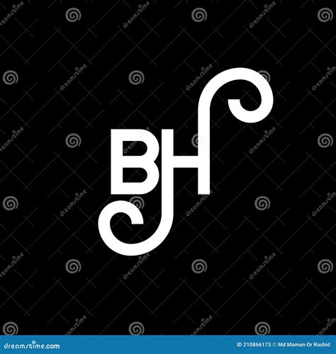 Bh Letter Logo Design On Black Background Bh Creative Initials Letter