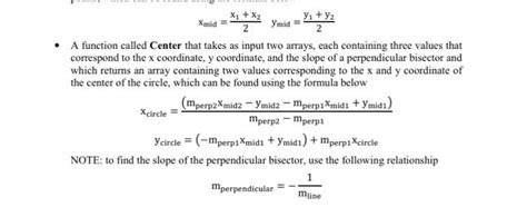 You can determine the center of a circle when given | Chegg.com