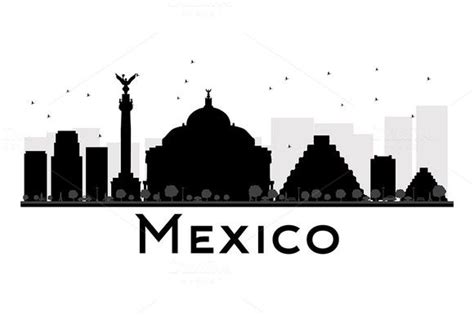 Mexico City Skyline Silhouette Vector Illustration