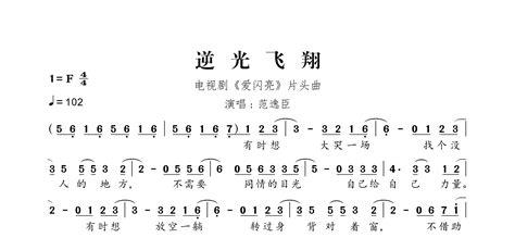 【简谱】逆光飞翔｜电视剧〈爱闪亮〉片头曲 哔哩哔哩