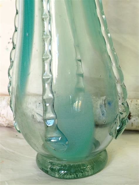 Vintage Vase Murano Styleblue Glasscolorful Opal Etsy