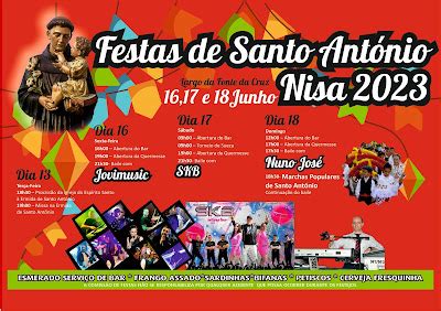 Festas De Santo Ant Nio Nisa Agenda Cultural Distrito De