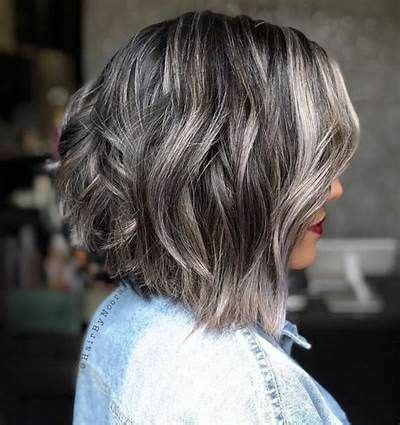 Brown Hair With Silver Highlights Grey Brown Hair White Highlights