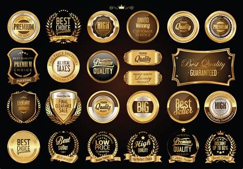 Luxury Premium Golden Badges And Labels 323930 Vector Art At Vecteezy