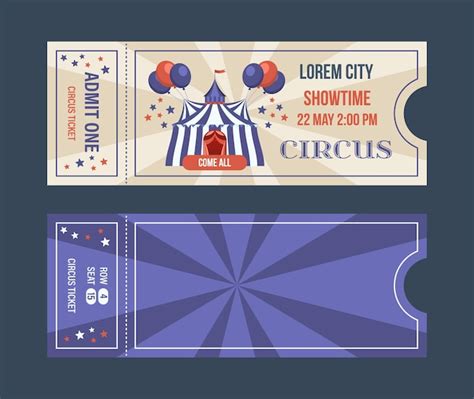 Ensemble De Billets Pour Les Spectacles De Spectacles De Cirque