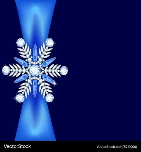 Diamond Snowflake With Ribbon Royalty Free Vector Image