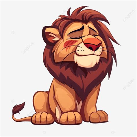 Lion Hurt Face Cartoon Cute, Lion, Angry, Face PNG Transparent Image ...