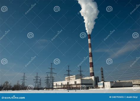 Thermal Power Plant. Environment and Air Pollution. Stock Image - Image ...