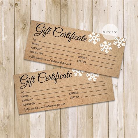 Printable Gift Certificate Template Gift Card Printable Gift Voucher ...