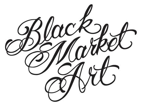 Black Market Script Logo Black Vinyl Sticker - Black Market Art Company