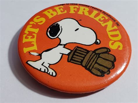 Snoopy Peanuts Button Pinback 1958 Cartoon Character Lets Etsy