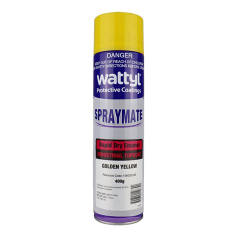 Wattyl Spraymate Industrial Quick Dry 1k Enamel 400g Aerosol Y14 Golde